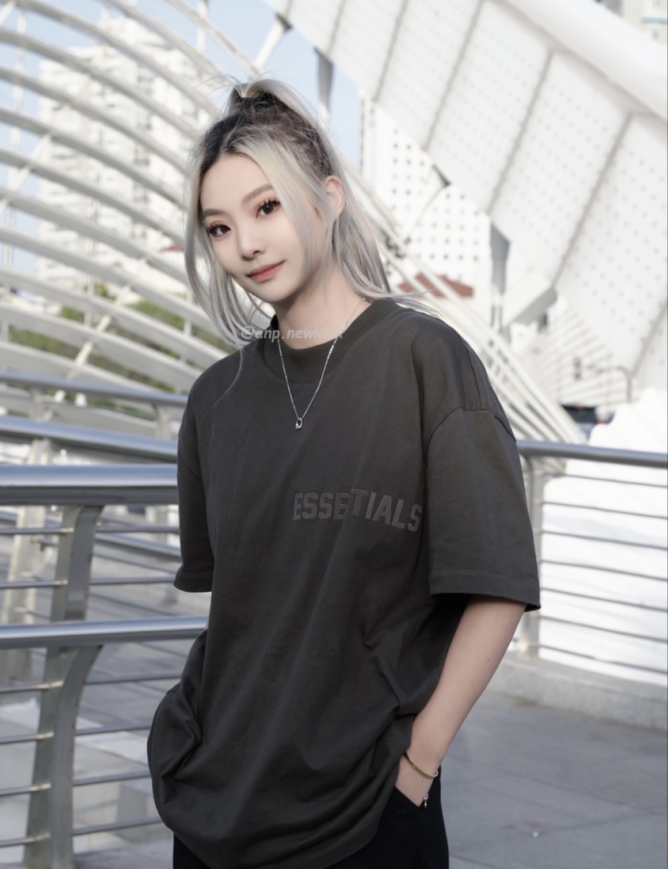 Fear Of God Essentials Fog Logo Letter Short Sleeve T Shirt Plum Purple (21) - www.newkick.vip